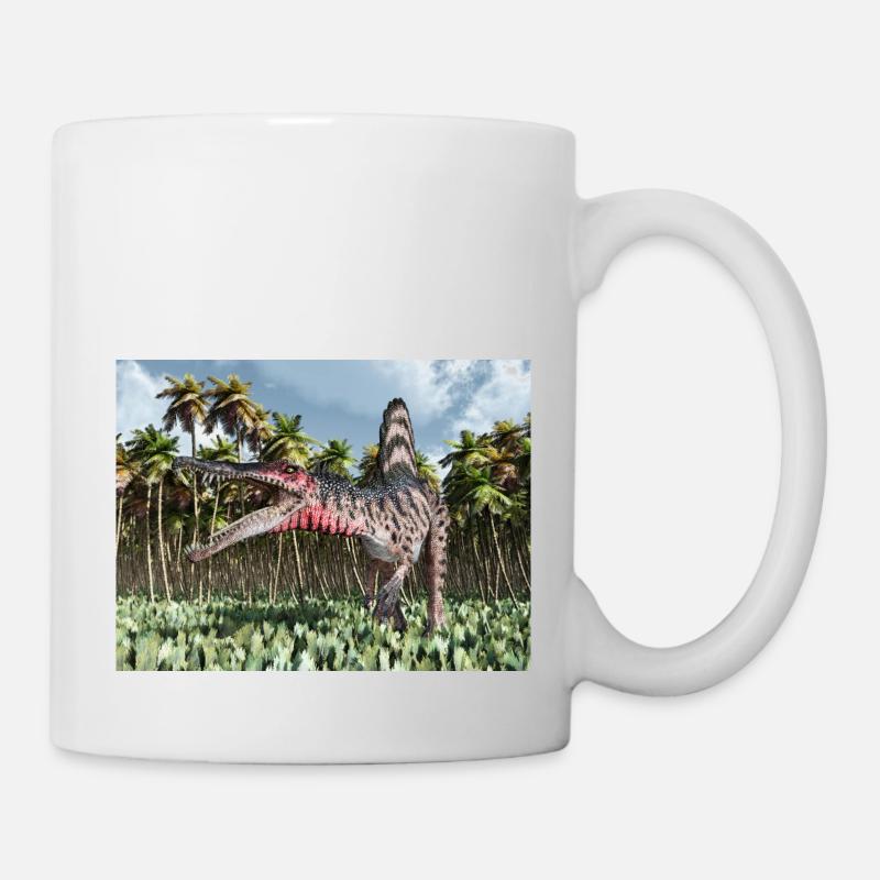 Dinosaurier Spinosaurus im Dschungel - Tasse - Weiß