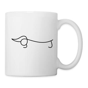 Dessin au trait teckel - Mug blanc - blanc - Droite