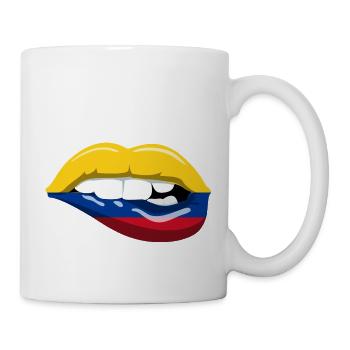 Colombie Drapeau Lèvres Bouche Amérique du Sud Baiser - Mug blanc - blanc - Droite