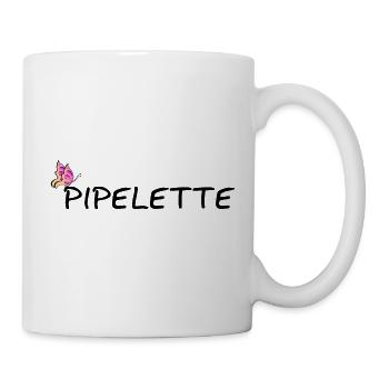 T-Shirt Pipelette Frau Mädchen gesprächige Mutter - Tasse - Weiß - Rechts