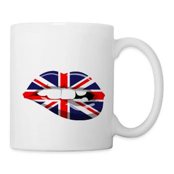 Drapeau Union Jack lèvres drapeau Grande-Bretagne GB - Mug blanc - blanc - Droite