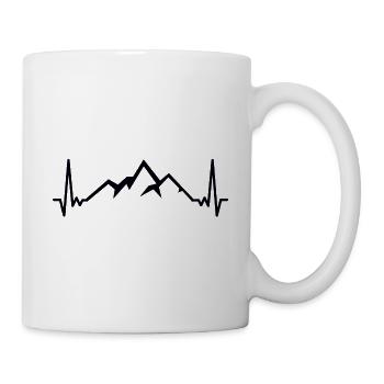 Heart Beat Mountain Mountains Nature Idée cadeau - Mug blanc - blanc - Droite
