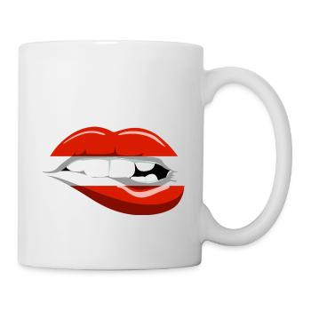 Austria Flag Lips Austria Mouth Vienna Alps - Mug - white - Right