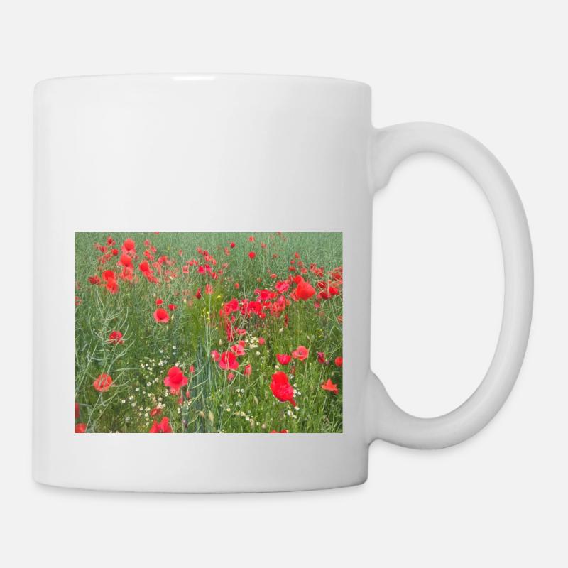 Prairie de coquelicots - Mug blanc - blanc