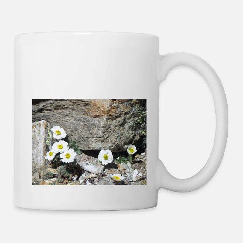 Alpenblumen - Tasse - Weiß