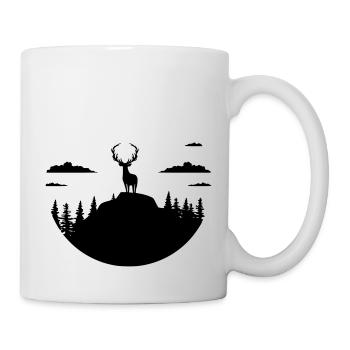 Hirsche - Tasse - Weiß - Rechts