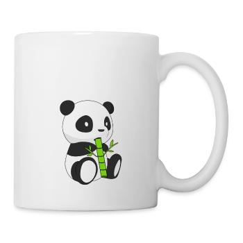 Panda, der Bambus isst - Tasse - Weiß - Rechts