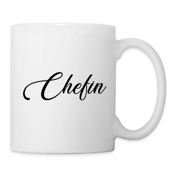 Chefin Spruch Schrift Sprüche - Tasse - Weiß - Rechts
