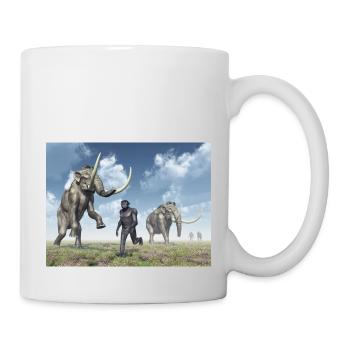 Mammoths and Homo Habilis - Mug - white - Right