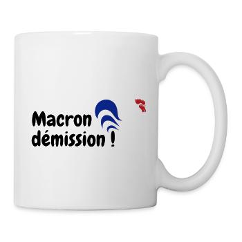 Macron démission gilet jaune - Mug blanc - blanc - Droite
