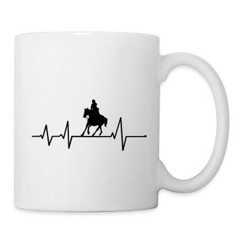 Reiterin Reiten Mädchen Pferd Herzschlag Reitsport - Tasse - Weiß - Rechts
