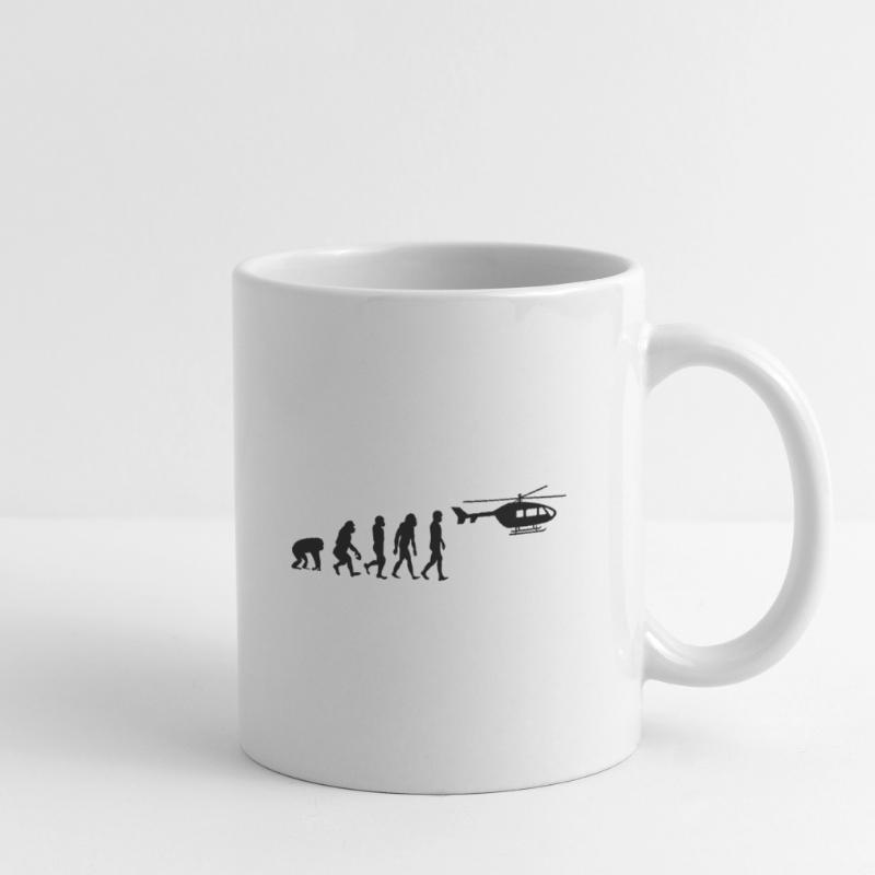 Hubschrauber Pilot Evolution Steinzeit Tasse