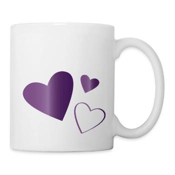 Hearts Amethyst purple - Mug - white - Right
