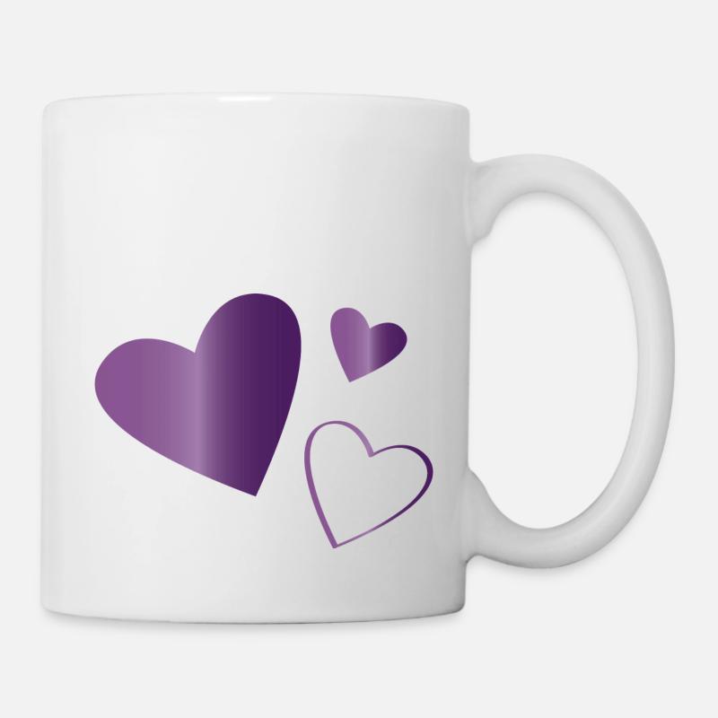 Coeurs améthyste violet - Mug blanc - blanc