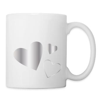 Hearts silver - Mug - white - Right