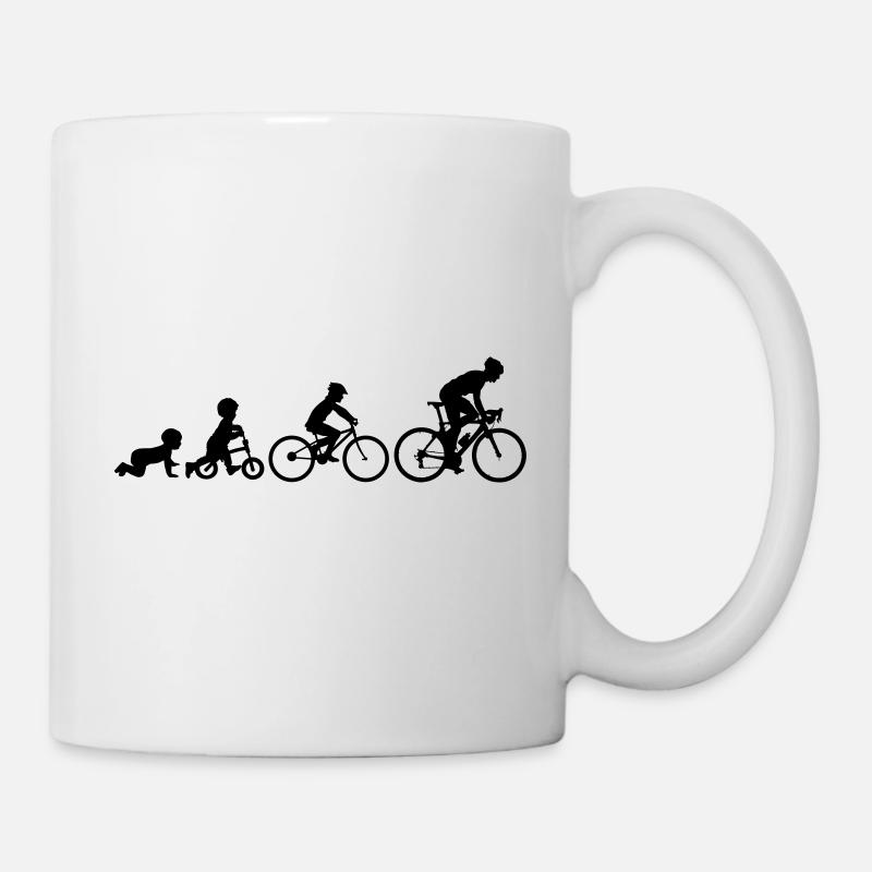 Cyclistes Evolution Vélo Biker Cycliste - Mug blanc - blanc