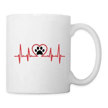 Pulzo Heart - Empreinte de chien - Mug blanc - blanc - Droite