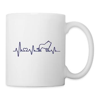 Löwe Herzschlag EKG Herz Löwen Afrika Puls Safari - Tasse - Weiß - Rechts