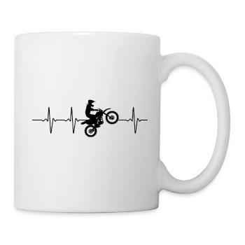 Motocross battement de cœur fréquence cadeau - Mug blanc - blanc - Droite
