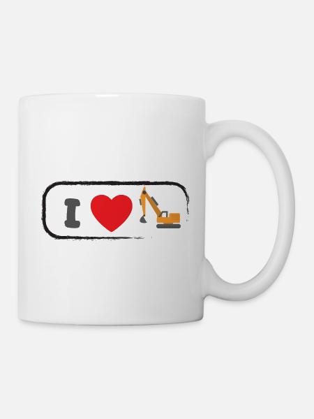 I Love Tractopelle - Mug - white