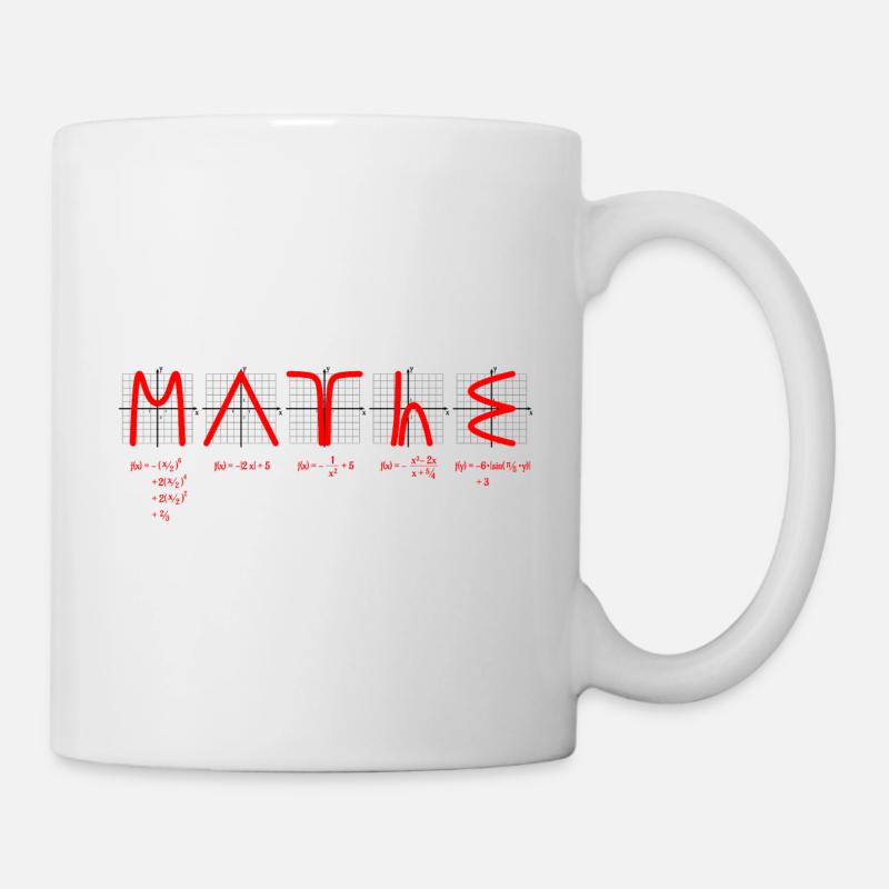 Mathématiques avec fonctions rouge - Mug blanc - blanc