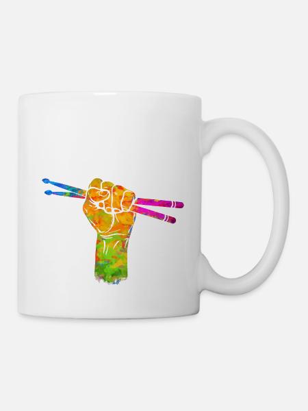 Batteur de batteur de batterie - Mug blanc - blanc