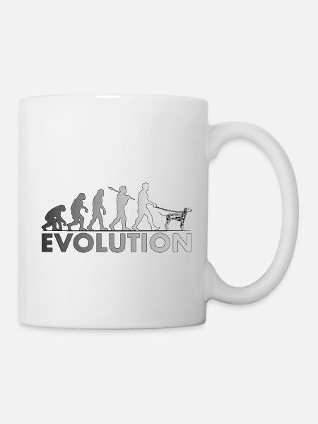 Dalmatiner Evolution Schwarz und Weiß - Tasse - Weiß