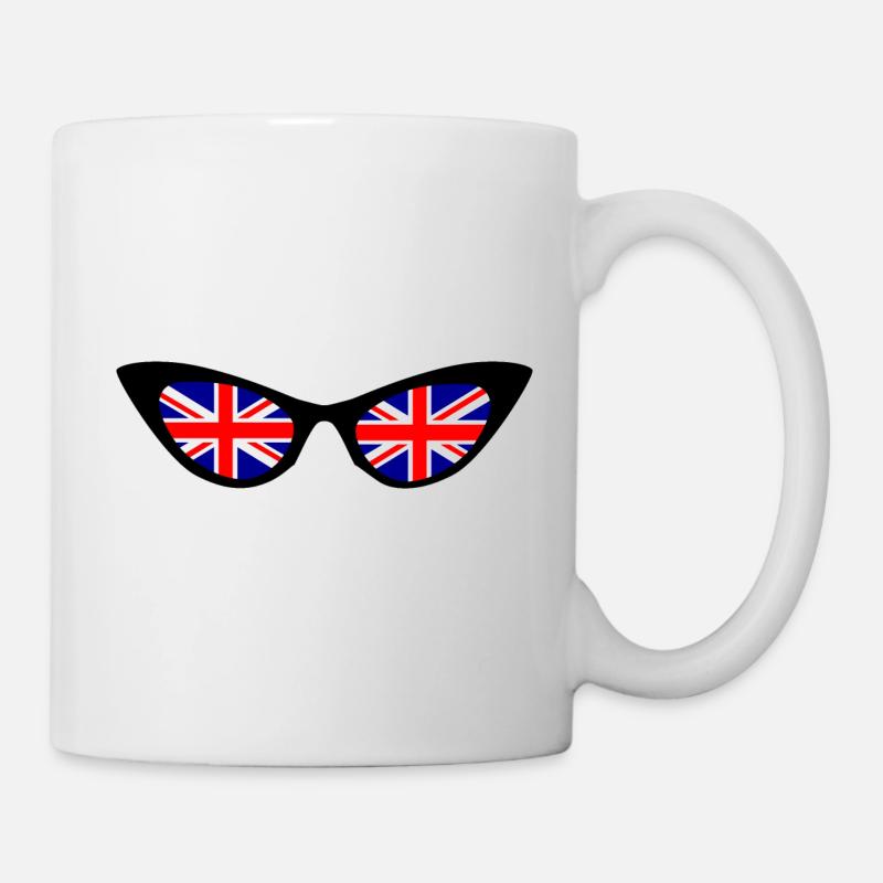 Drapeau britannique en ombres - Mug blanc - blanc