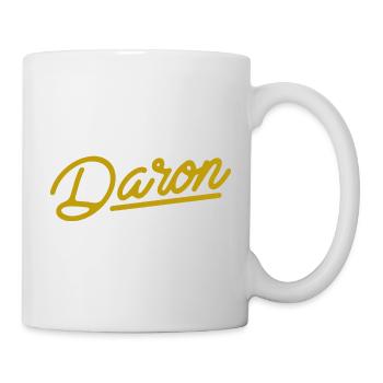 Daron (en or) - calligraphie - Mug blanc - blanc - Droite