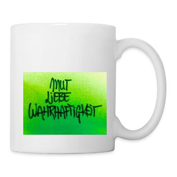 MUT, LIEBE, WAHRHEIT - Tasse - Weiß - Rechts