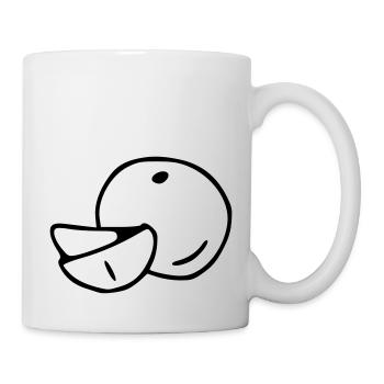 Mandarine Emoji Obst Sticker Skizze schwarz - Tasse - Weiß - Rechts