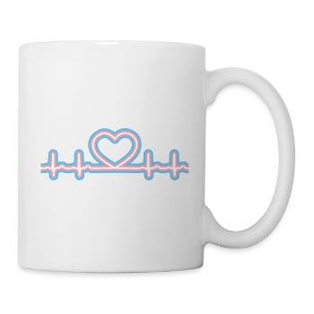 Transgender Pride Heartbeat - Tasse - Weiß - Rechts
