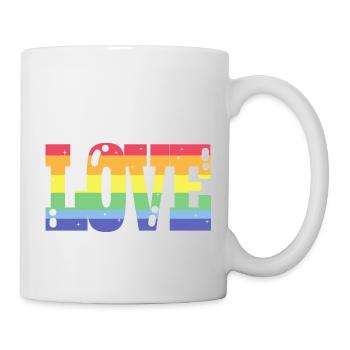 Pride Love Regenbogenfahne - Tasse - Weiß - Rechts