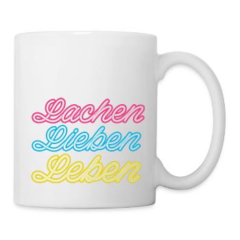 Lachen Lieben Leben - Tasse - Weiß - Rechts