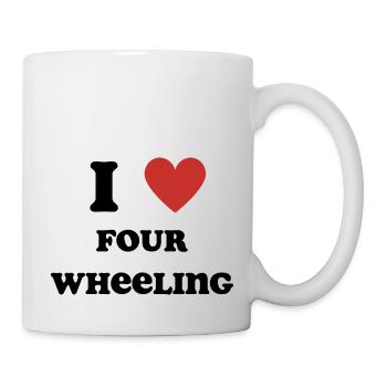Ich liebe Vierräder - Tasse - Weiß - Rechts