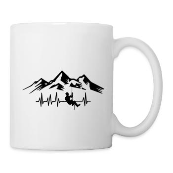 Herzschlag Bergsteiger Bergsteigen Berge Klettern - Tasse - Weiß - Rechts