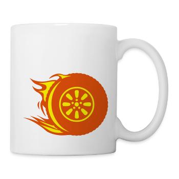 Feuerrad-Reifen - Tasse - Weiß - Rechts