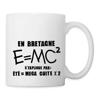 e mc2 formule bretagne mega cuite alcool humour - Mug blanc - blanc - Droite