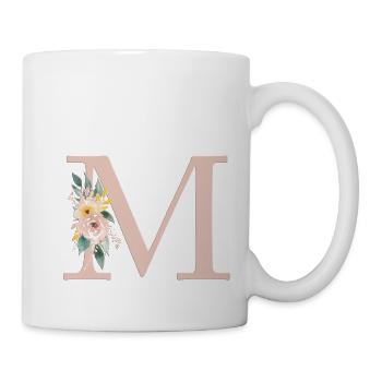 Personalisierbar Monogramm Pastell Floral M - Tasse - Weiß - Rechts