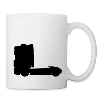 Camion tir camion camion voiture voiture semi-remorque - Mug blanc - blanc - Droite
