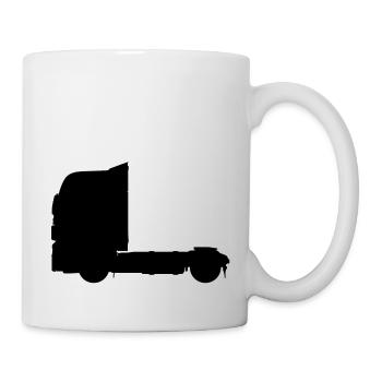 Camion tir camion camion voiture voiture semi-remorque - Mug blanc - blanc - Droite