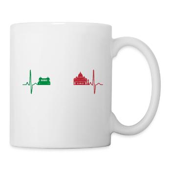 Rom Skyline Italien Italiener Herzschlag - Tasse - Weiß - Rechts