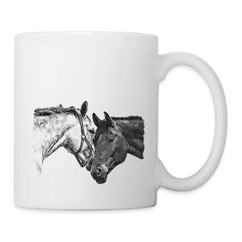 Schimmel und Rappe Pferdefreundschaft (DDP) - Tasse - Weiß - Rechts
