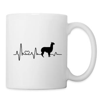 Alpaca Heartbeat ECG Love Heart Alpaca Gift - Mug - white - Right