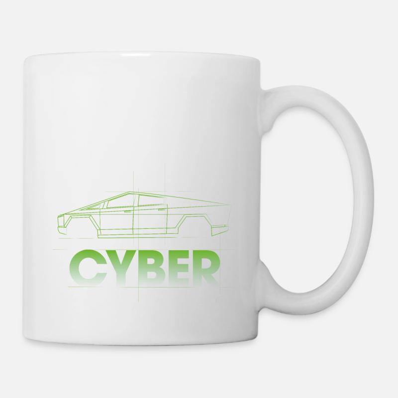 Cyber - Elektrisch - E-Auto - Truck - Tasse - Weiß