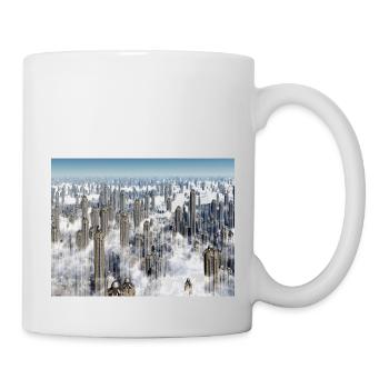 Futuristic skyscrapers in a megacity - Mug - white - Right