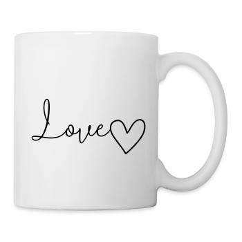 Love lettering with heart - Mug - white - Right