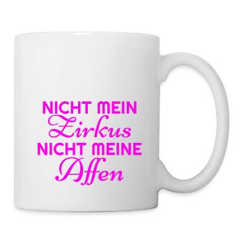 NICHT MEIN Zirkus NICHT MEINE Affen in rosa - Tasse - Weiß - Rechts