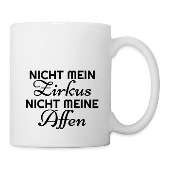 NICHT MEIN Zirkus NICHT MEINE Affen in schwarz - Tasse - Weiß - Rechts