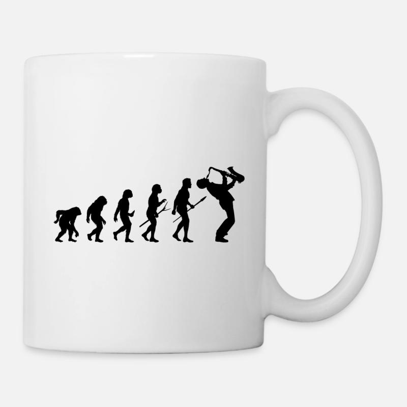 Saxophoniste Saxophoniste Evolution Drôle - Mug blanc - blanc
